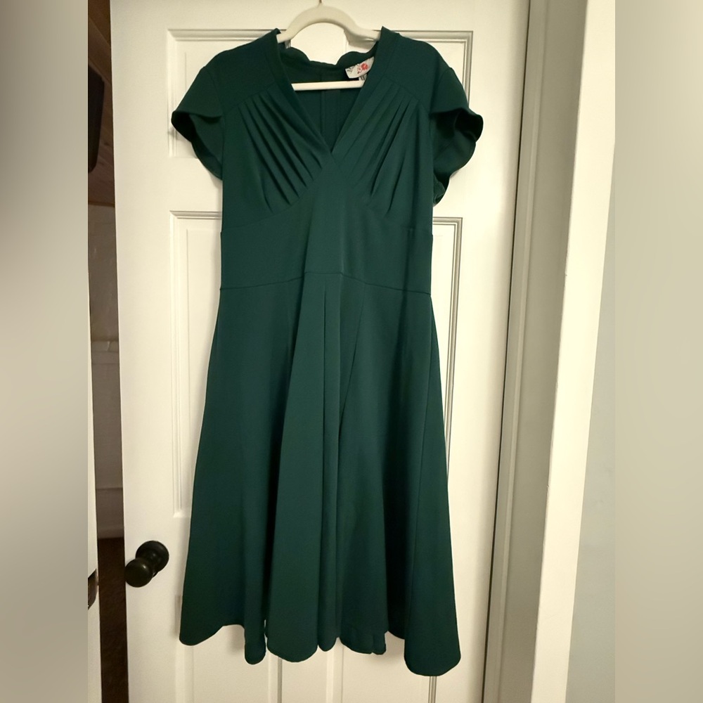 Retro Inspired Miss Candyfloss Emerald Green Cocktail Dress